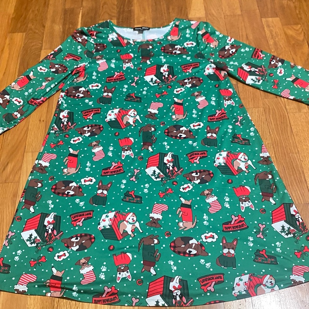 Festive Green Long Sleeve Dress